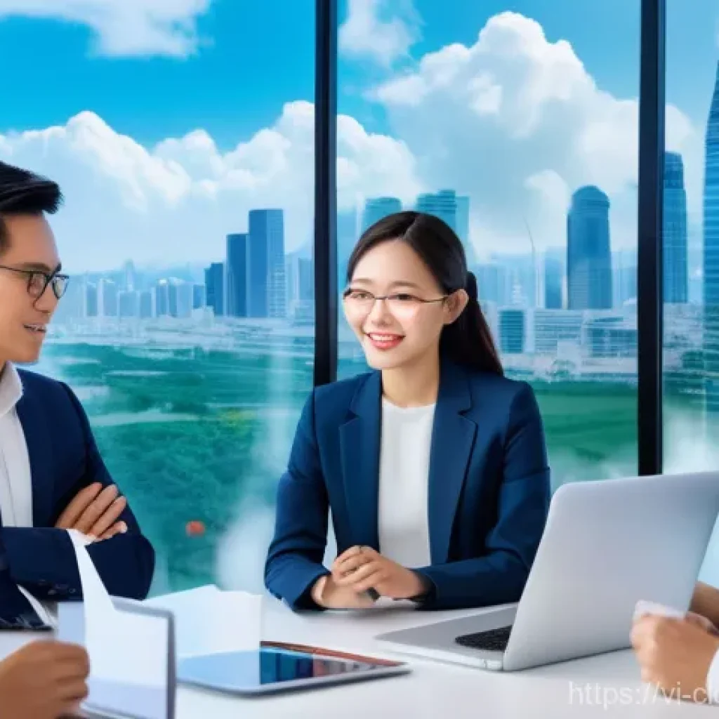 클라우드 컴퓨팅의 기술 발전 방향 - **Hybrid and Multi-Cloud for Vietnamese Businesses**
"A vibrant, dynamic image showcasing a grou...